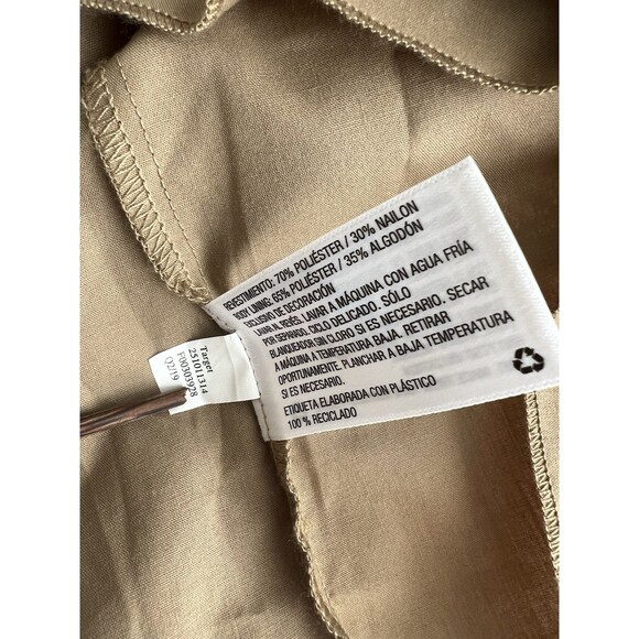 Anna Sui X Target Long Sleeve Collared Dress Midi Cut Out Lace Beige Tan Small - Picture 9 of 11